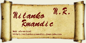 Milanko Rmandić vizit kartica